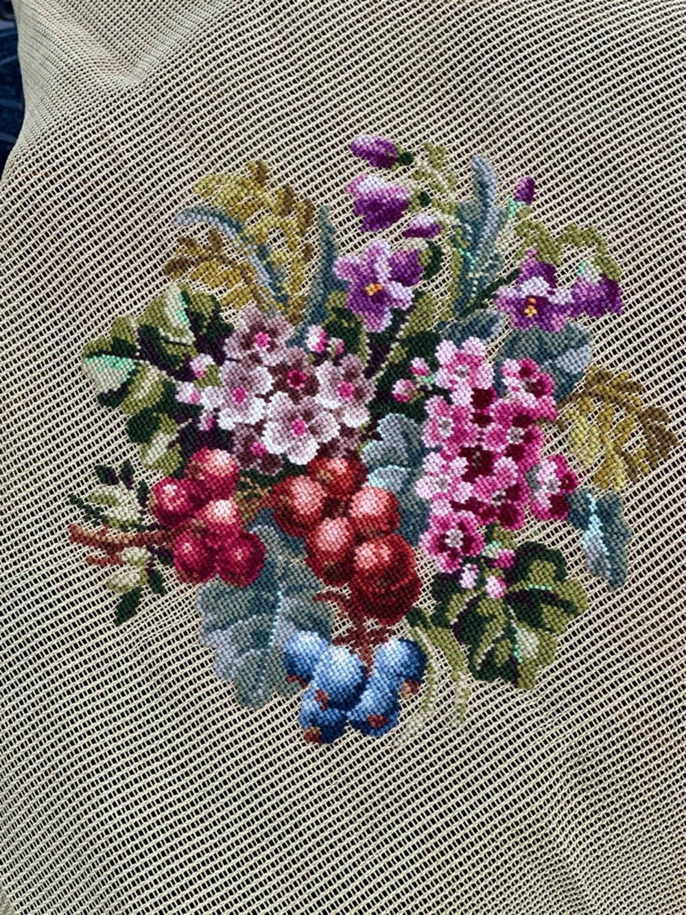 Bucilla Needlepoint Canvas 23 x 23 Floral and Fruit Design